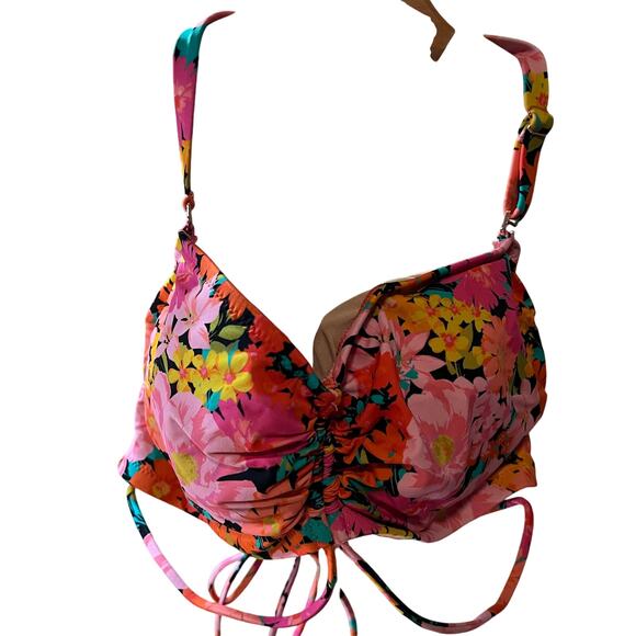 Shade & Shore Women's Floral Print Strappy Bandeau Bikini Top - Size 36DD - NWT - Picture 7 of 7